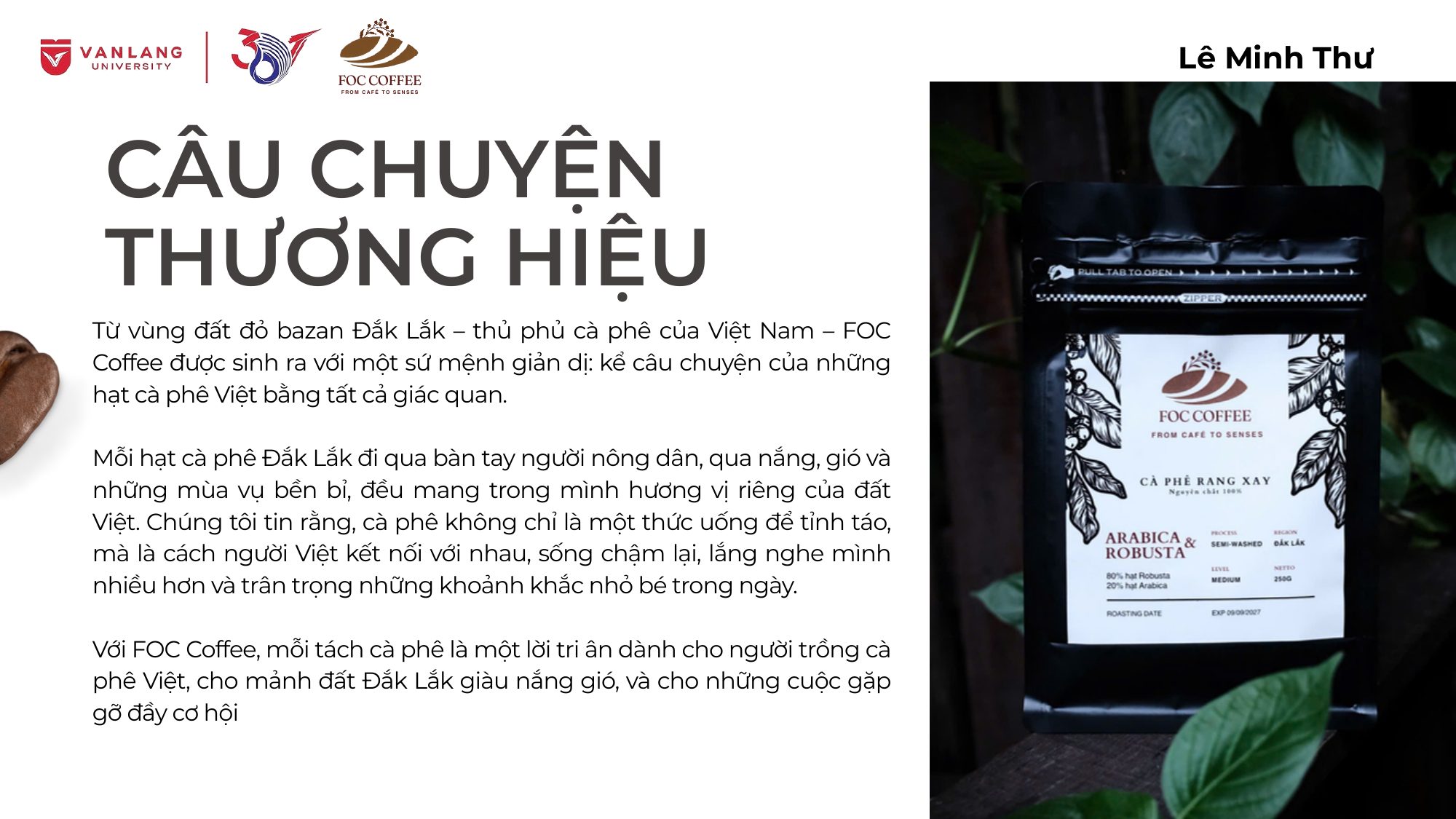 Câu chuyện thương hiệu FOC Coffee trong báo cáo dự án