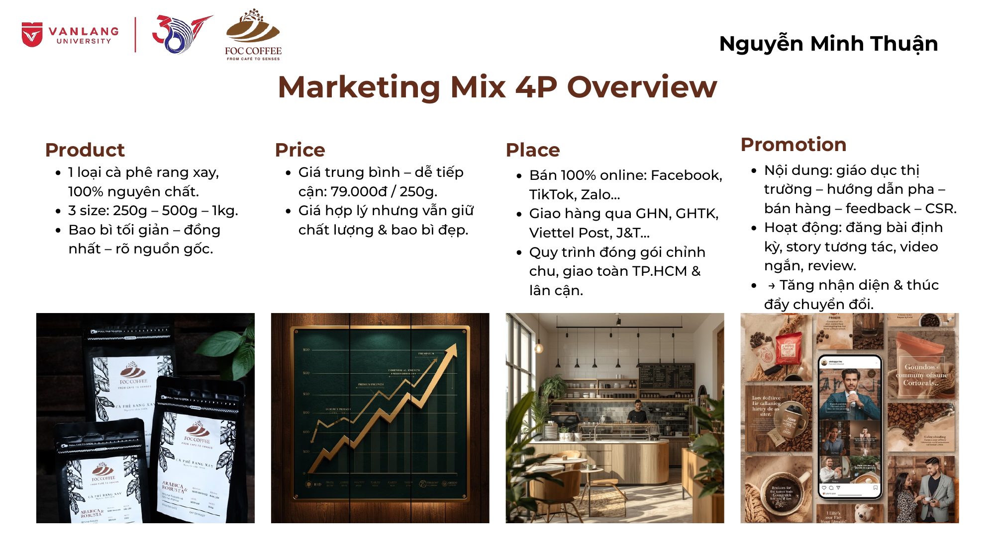 Mô hình marketing mix 4P của FOC Coffee