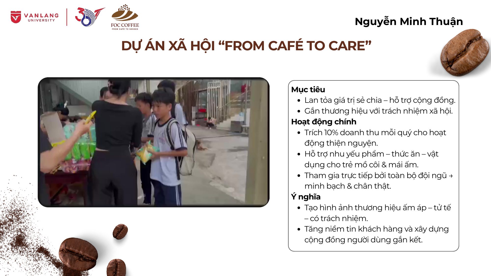 Đề xuất From Café to Care trong dự án FOC Coffee