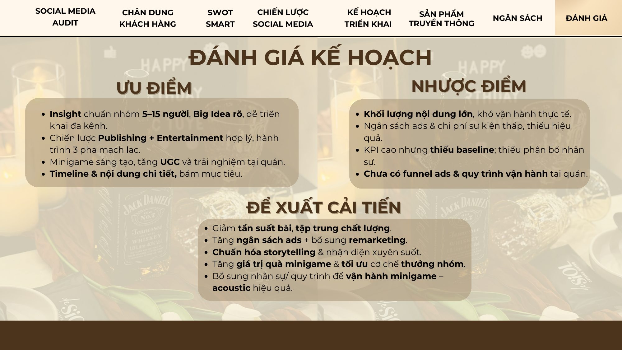 Bảng tự đánh giá kế hoạch De Siol